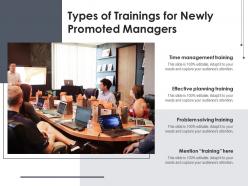 Types of trainings for newly promoted managers
