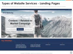 Types of website services landing pages web development it