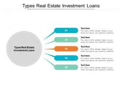 Types real estate investment loans ppt powerpoint presentation gallery example introduction cpb
