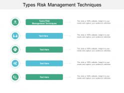 Types risk management techniques ppt powerpoint presentation infographic template shapes cpb