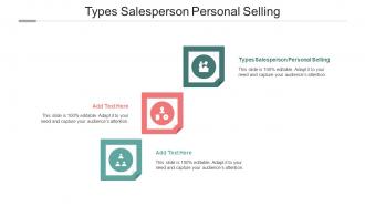 Types Salesperson Personal Selling Ppt Powerpoint Presentation Portfolio Inspiration Cpb