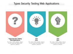 Types security testing web applications ppt powerpoint presentation infographics clipart cpb