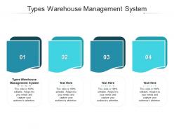 Types warehouse management system ppt powerpoint presentation icon graphics download cpb