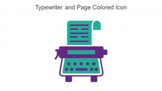 Typewriter And Page Colored Icon In Powerpoint Pptx Png And Editable Eps Format