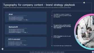 Typography For Company Content Brand Strategy Playbook Ppt Topics