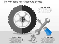 Tyre with tools for repair and service flat powerpoint design