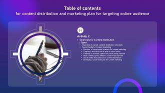 U1 Table Of Contents For Content Distribution And Marketing Plan Ppt Slides
