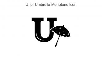 U For Umbrella Monotone Icon In Powerpoint Pptx Png And Editable Eps Format