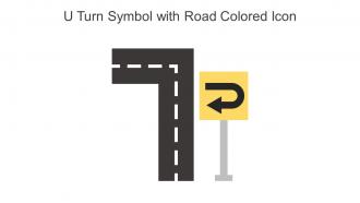 U Turn Symbol With Road Colored Icon In Powerpoint Pptx Png And Editable Eps Format