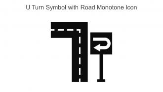U Turn Symbol With Road Monotone Icon In Powerpoint Pptx Png And Editable Eps Format