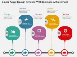 Ud linear arrow design timeline with business achievement flat powerpoint design