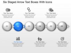 Ud six staged arrow text boxes with icons powerpoint template slide