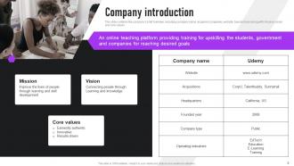 Udemy Investor Funding Elevator Pitch Deck Ppt Template Colorful Ideas