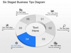 Ue six staged business tips diagram powerpoint template slide