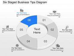 Ue six staged business tips diagram powerpoint template slide