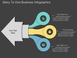 Uh many to one business infographics flat powerpoint design