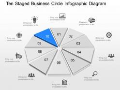 Uh ten staged business circle infographic diagram powerpoint template slide