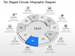 Ui ten staged circular infographic diagram powerpoint template slide