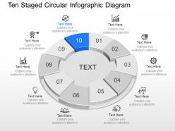 Ui ten staged circular infographic diagram powerpoint template slide