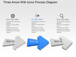Uk three arrow with icons process diagram powerpoint template slide