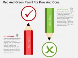 Ul red and green pencil for pros and cons flat powerpoint design