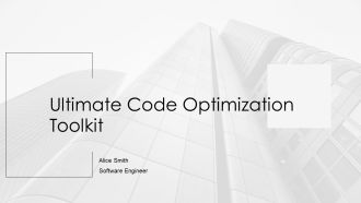 Ultimate Code Optimization Toolkit PPT Example AT