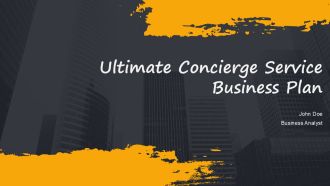 Ultimate Concierge Service Business Plan PPT Sample AT