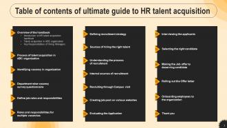 Ultimate Guide To HR Talent Acquisition Powerpoint Presentation Slides Image Customizable
