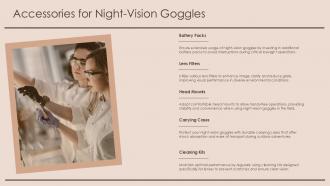 Ultimate Guide To Night Vision Goggles For Enhanced Low Light Visibility PPT Presentation ST AI Impactful Aesthatic