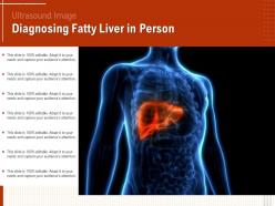 Ultrasound image diagnosing fatty liver in person