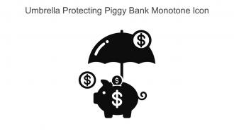 Umbrella Protecting Piggy Bank Monotone Icon In Powerpoint Pptx Png And Editable Eps Format