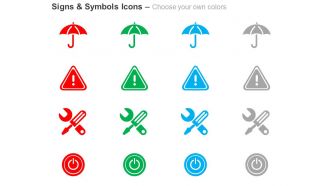 Umbrella safety icon repair tools power off ppt icons graphics