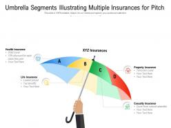 Umbrella segments illustrating multiple insurances for pitch