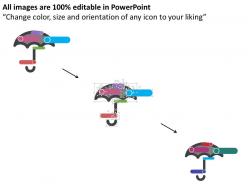 Umbrella with infographics data representation flat powerpoint design