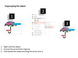 Umbrella with infographics data representation flat powerpoint design