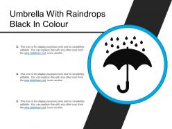 Umbrella with raindrops black in colour