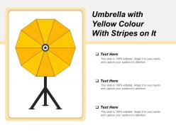 Umbrella with yellow colour with stripes on it