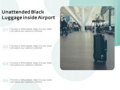 Unattended black luggage inside airport