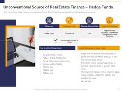 Unconventional source of real estate finance hedge funds analyse real estate finance sources related costs involved
