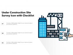 Under construction site survey icon with checklist