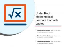 Under Root Mathematical Formula Icon With Laptop