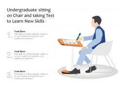 Undergraduate sitting on chair and taking test to learn new skills