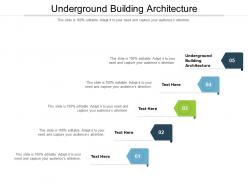 Underground building architecture ppt powerpoint presentation model good cpb