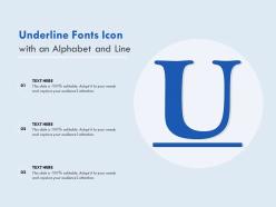 Underline fonts icon with an alphabet and line