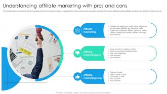 Understanding Affiliate Marketing With Pros And Cons Online Marketing Strategic Planning MKT SS