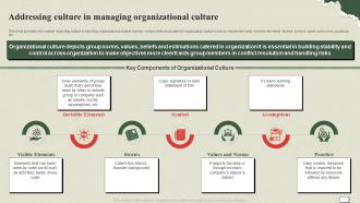 Understanding And Managing Life Addressing Culture In Managing Organizational Culture
