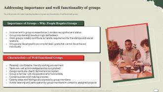 Understanding And Managing Life Addressing Importance And Well Functionality Of Groups