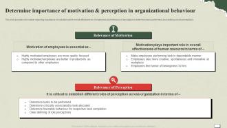 Understanding And Managing Life Determine Importance Of Motivation And Perception