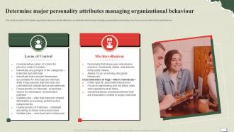 Understanding And Managing Life Determine Major Personality Attributes Managing Organizational