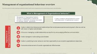 Understanding And Managing Life Management Of Organizational Behaviour Overview